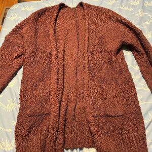 Cozy Maroon Knit Cardigan
